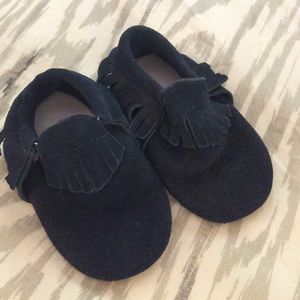Navy blue suede moccasins toddler size 7/8